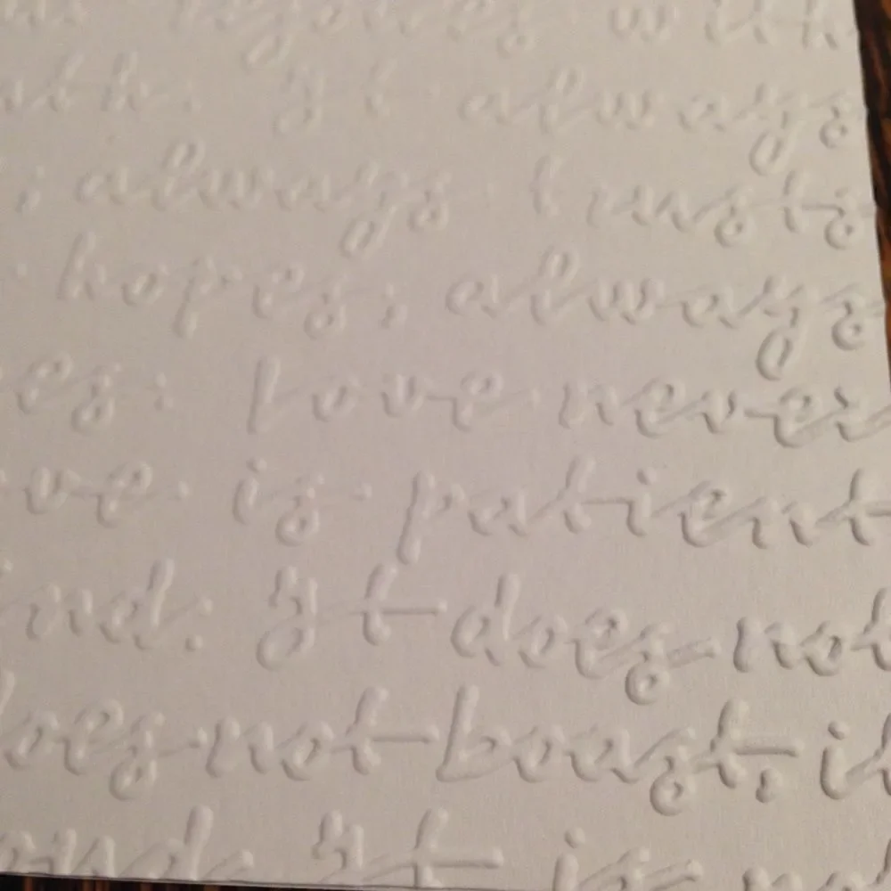 4 Hand made embossed blank love theme cards‎
